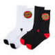 SANTA CRUZ SOCKS CLASSIC DOT SOCK WHITE AND BLACK