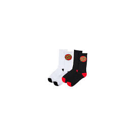 SANTA CRUZ SOCKS CLASSIC DOT SOCK WHITE AND BLACK