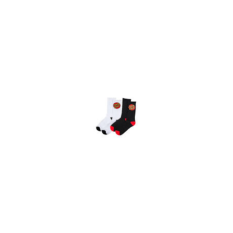 SANTA CRUZ SOCKS CLASSIC DOT SOCK WHITE AND BLACK