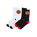 SANTA CRUZ SOCKS CLASSIC DOT SOCK WHITE AND BLACK