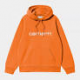 CARHARTT HOODED CARHARTT SWEAT  58/42% COTTON POLYESTER  PUMPKIN / WHITE