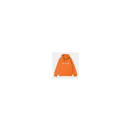CARHARTT HOODED CARHARTT SWEAT  58/42% COTTON POLYESTER  PUMPKIN / WHITE