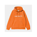CARHARTT HOODED CARHARTT SWEAT  58/42% COTTON POLYESTER  PUMPKIN / WHITE
