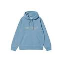 CARHARTT WIP HOODED CARHARTT SWEAT  58/42% COTTON POLYESTER BLUEBIRD /FLEUR DE SEL