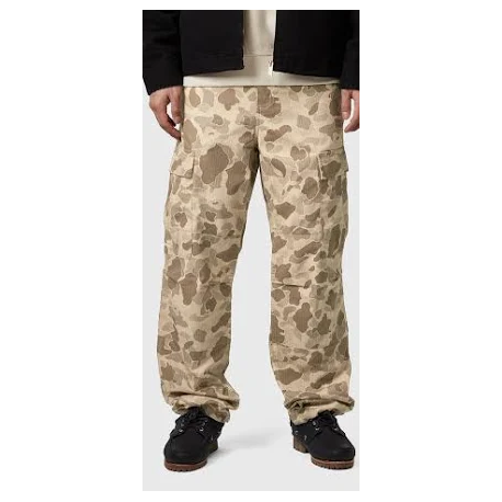 CARHARTT WIP REGULAR CARGO PANT CAMO DUCK DESERT RINSED RIPSTOP