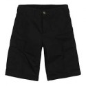 CARHARTT WIP REGULAR CARGO SHORT 100 % COTTON BLACK RINSED NO LENGTH