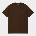 CARHARTT WIP S/S SCRIPT EMBROIDERY T-SHIRT 100% COTTON LIBERICA / AIR SKY