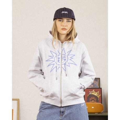 JACKER ZENITH HOODIE ZIP GREY