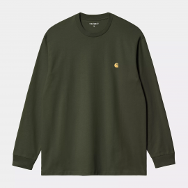 CARHARTT L/S CHASE T-SHIRT 100 % COTTON OLIVE / GOLD