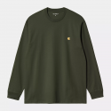 CARHARTT WIP L/S CHASE T-SHIRT 100 % COTTON OLIVE / GOLD