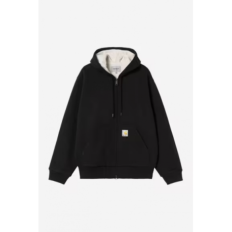 CARHARTT WIP ACTIVE SWEAT JACKET BLACK STONE WASHED