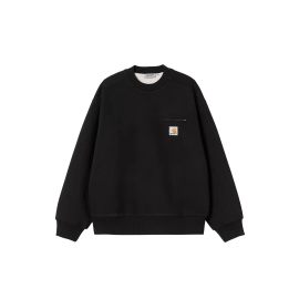 CARHARTT WIP DETROIT SWEAT BLACK STONE WASHED