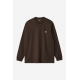 CARHARTT WIP L/S CHASE T-SHIRT 100 % COTTON TOBACCO / GOLD