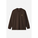 CARHARTT WIP L/S CHASE T-SHIRT 100 % COTTON TOBACCO / GOLD