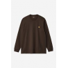 CARHARTT WIP L/S CHASE T-SHIRT 100 % COTTON TOBACCO / GOLD