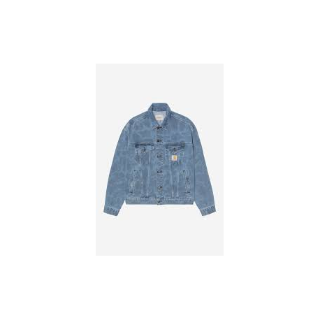CARHARTT WIP DUCK HELSTON JACKET CAMO DUCK BLUE BLEACHED