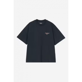CARHARTT WIP S/S SIGNATURE SCRIPT T-SHIRT DEEP NIGHT / GLASSY PINK