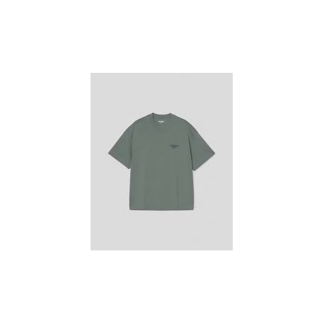 CARHARTT WIP S/S SIGNATURE SCRIPT T-SHIRT SILVER PINE / JUPITER