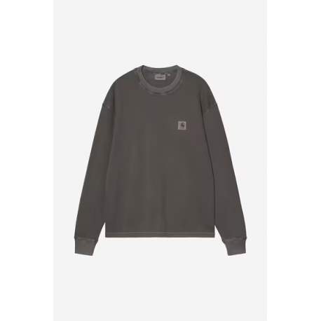CARHARTT WIP L/S VISTA WAFFLE T-SHIRT BLACK GARMENT DYED