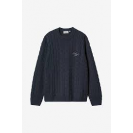 CARHARTT WIP SIGNATURE SWEATER DEEP NIGHT / GLASSY PINK