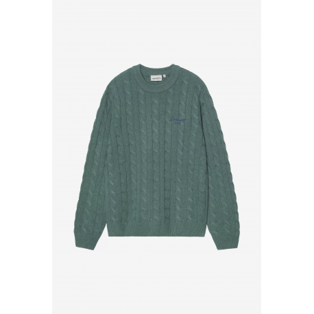 CARHARTT WIP SIGNATURE SWEATER DEEP SILVER PINE / JUPITER