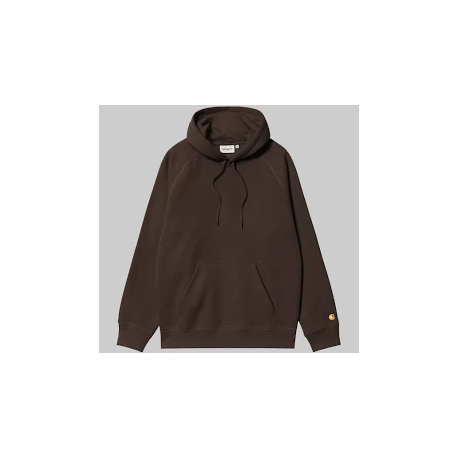 CARHARTT WIP HOODED CHASE SWEAT TABACCO  / GOLD