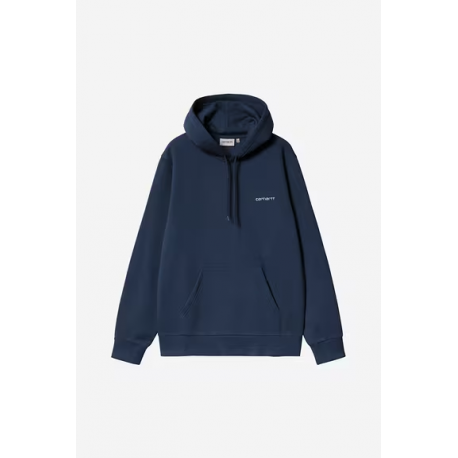 CARHARTT WIP HOODED SCRIPT EMBROIDERY SWEAT JUPITER / WHITE