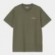 CARHARTT WIP S/S SCRIPT EMBROIDERY T-SHIRT LEAF WHITE