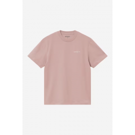 CARHARTT WIP W S/S SCRIPT EMBROIDERY GENTLE PINK CINNERUS