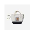 CARHARTT WIP MINI TOTE BAG KEYCHAIN NATURAL / BLUE