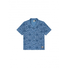 PICTURE SPONGY SHIRT A BLUE FLOWER EMBOSSED