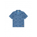 PICTURE SPONGY SHIRT A BLUE FLOWER EMBOSSED