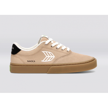 CARIUMA NAIOCA STRIPE SUEDE AND CANVAS DESERT TAUPE