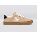 CARIUMA NAIOCA STRIPE SUEDE AND CANVAS DESERT TAUPE