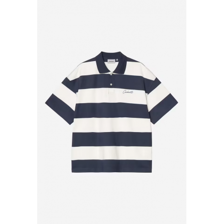 CARHARTT WIP S/S DELRAY POLO STRIPE BLUE