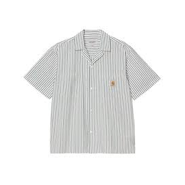 CARHARTT WIP S/S LEAVEL SHIRT STRIPE BLUE RIVER