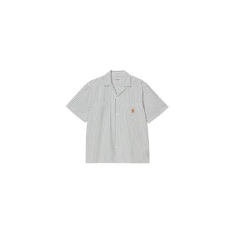 CARHARTT WIP S/S LEAVEL SHIRT STRIPE BLUE RIVER