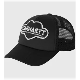 CARHARTT WIP CLOUD HEART TRUCKER CAP BLACK