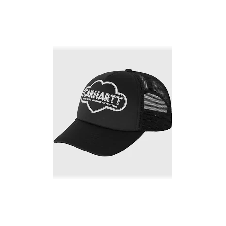CARHARTT WIP CLOUD HEART TRUCKER CAP BLACK