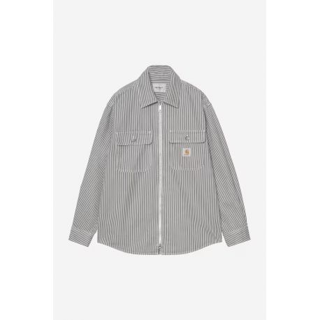 CARHARTT WIP MERCER SHIRT JAC STRIPE GRAPHITE STONE WASHED