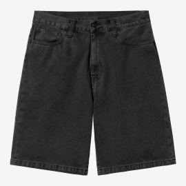 CARHARTT WIP LANDON SHORT 100% COTTON BLACK STONE WASHED NO LENGTH