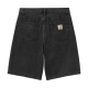 CARHARTT WIP LANDON SHORT 100% COTTON BLACK STONE WASHED NO LENGTH