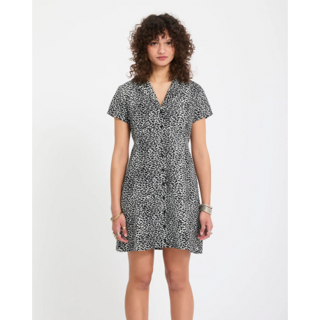 VOLCOM RAWLY DRESS BLACK WHITE