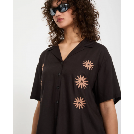 VOLCOM EMB MIDNITE RAMBLE TOP VINTAGE BLACK