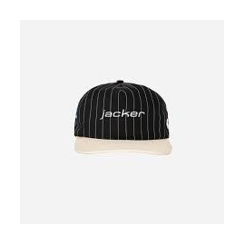 JACKER CLASSIC STRIPE SNAPBACK 5 PANEL BLACK AND WHITE