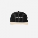 JACKER CLASSIC STRIPE SNAPBACK 5 PANEL BLACK AND WHITE