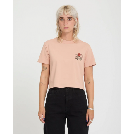 VOLCOM DIAL CROP TEE MISTY ROSE