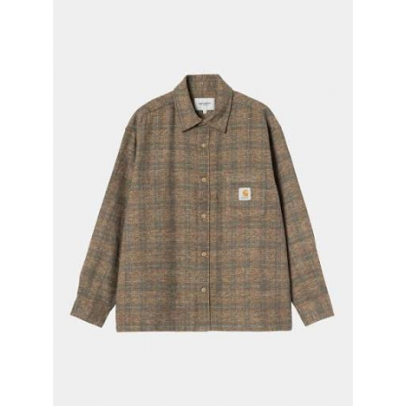  CARHARTT WIP L/S BAGLEY SHIRT HAMILTON BROWN 
