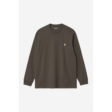 CARHARTT WIP L/S CHASE T-SHIRT SHUNGITE / GOLD