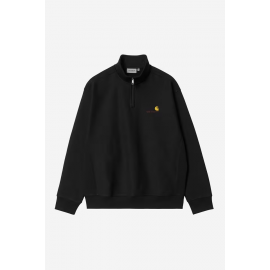 CARHARTT WIP HALF ZIP AMERICAN SCRIPT SWEAT BLACK